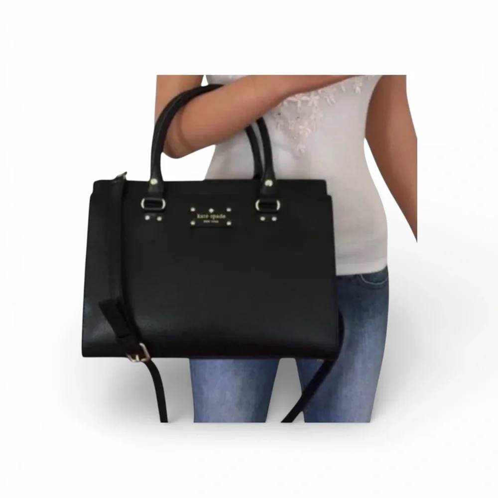 kate spade New York Durham Wellesley Black Pebble Leather with Adjustable Strap
